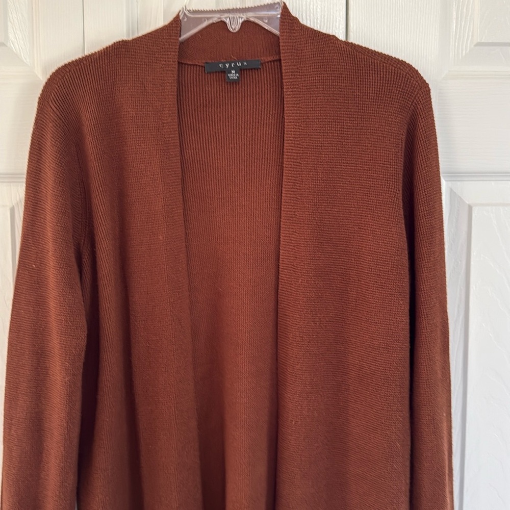 *Gently Worn* Cyrus Women's Chestnut Open Front Cardigan Sweater - Size M